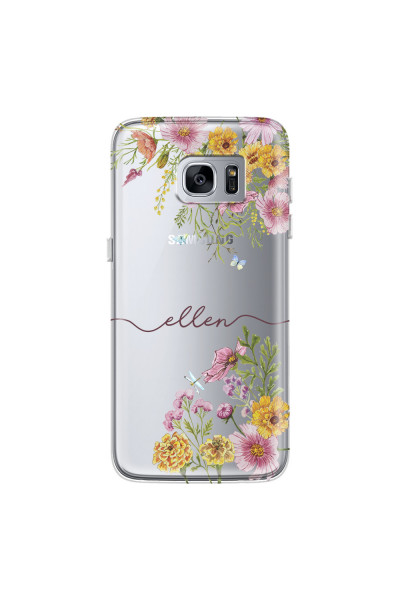 SAMSUNG - Galaxy S7 Edge - Soft Clear Case - Meadow Garden with Monogram