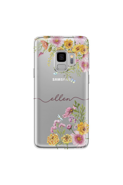 SAMSUNG - Galaxy S9 - Soft Clear Case - Meadow Garden with Monogram