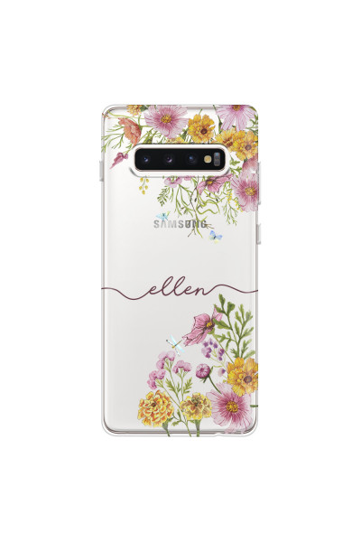 SAMSUNG - Galaxy S10 Plus - Soft Clear Case - Meadow Garden with Monogram