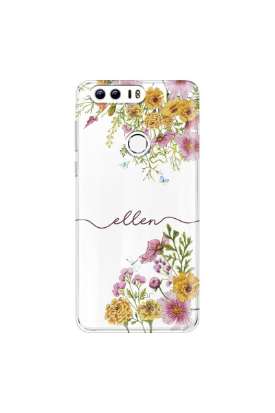 HONOR - Honor 8 - Soft Clear Case - Meadow Garden with Monogram