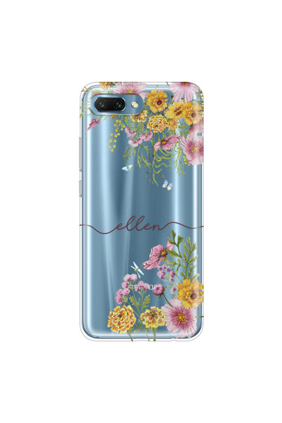 HONOR - Honor 10 - Soft Clear Case - Meadow Garden with Monogram