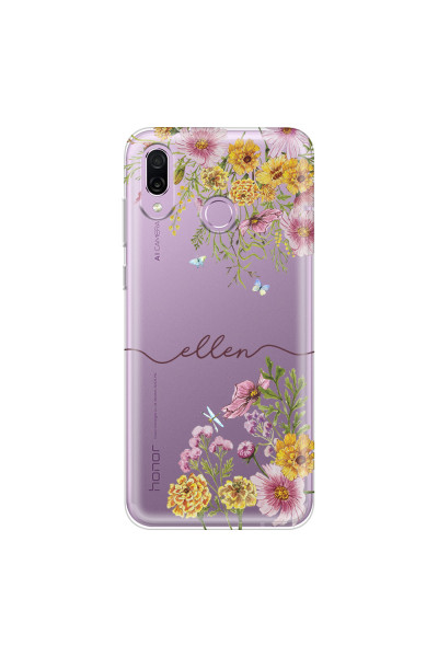 HONOR - Honor Play - Soft Clear Case - Meadow Garden with Monogram