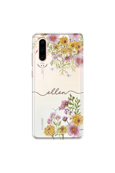 HUAWEI - P30 - Soft Clear Case - Meadow Garden with Monogram