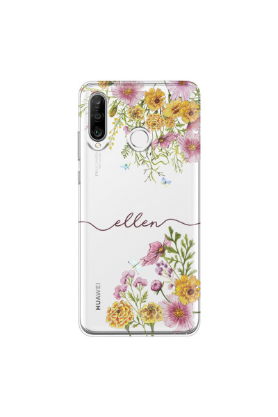 HUAWEI - P30 Lite - Soft Clear Case - Meadow Garden with Monogram