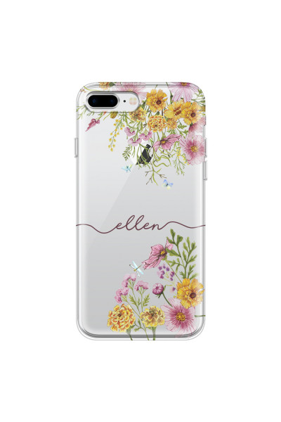 APPLE - iPhone 8 Plus - Soft Clear Case - Meadow Garden with Monogram
