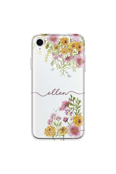 APPLE - iPhone XR - Soft Clear Case - Meadow Garden with Monogram
