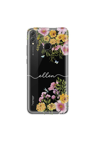 HONOR - Honor 8X - Soft Clear Case - Meadow Garden with Monogram