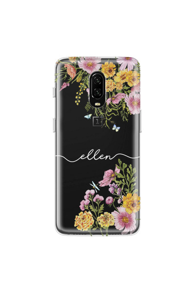ONEPLUS - OnePlus 6T - Soft Clear Case - Meadow Garden with Monogram