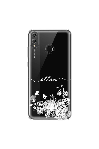 HONOR - Honor 8X - Soft Clear Case - Handwritten White Lace