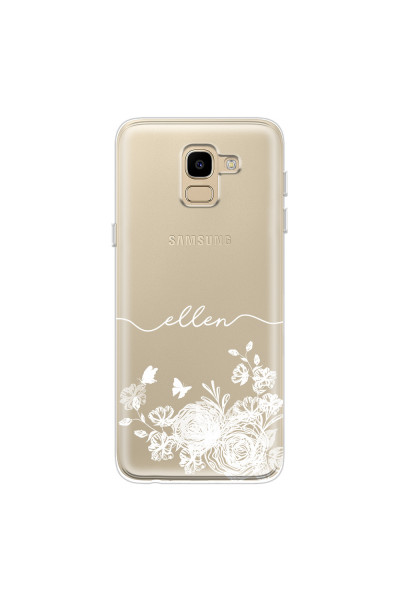 SAMSUNG - Galaxy J6 2018 - Soft Clear Case - Handwritten White Lace