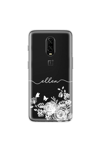 ONEPLUS - OnePlus 6T - Soft Clear Case - Handwritten White Lace