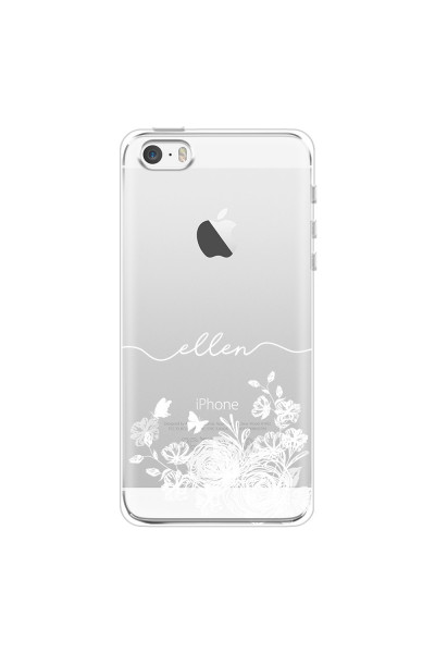 APPLE - iPhone 5S/SE - Soft Clear Case - Handwritten White Lace