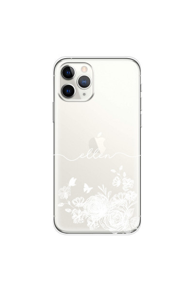 APPLE - iPhone 11 Pro Max - Soft Clear Case - Handwritten White Lace