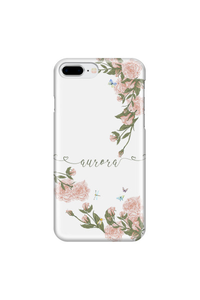APPLE - iPhone 8 Plus - 3D Snap Case - Pink Rose Garden with Monogram