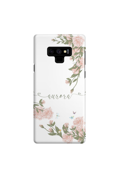 SAMSUNG - Galaxy Note 9 - 3D Snap Case - Pink Rose Garden with Monogram