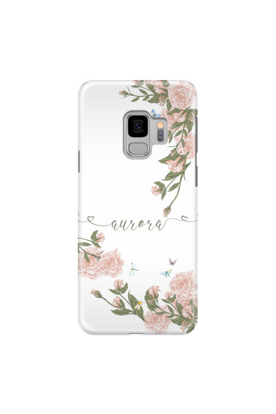 SAMSUNG - Galaxy S9 - 3D Snap Case - Pink Rose Garden with Monogram