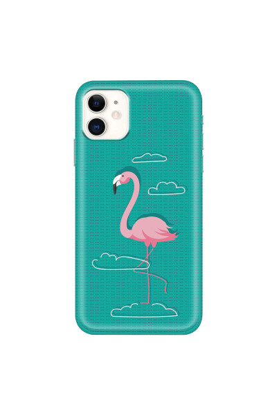 APPLE - iPhone 11 - Soft Clear Case - Cartoon Flamingo