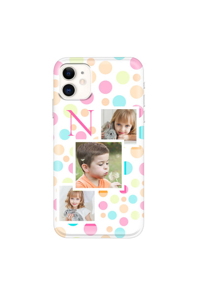 APPLE - iPhone 11 - Soft Clear Case - Cute Dots Initial