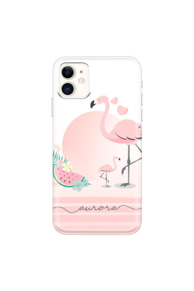 APPLE - iPhone 11 - Soft Clear Case - Flamingo Vibes Handwritten