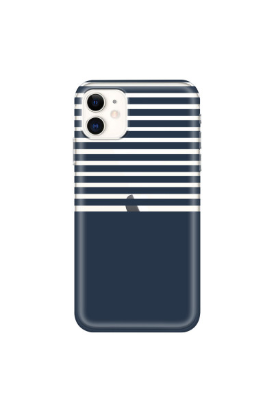 APPLE - iPhone 11 - Soft Clear Case - Life in Blue Stripes
