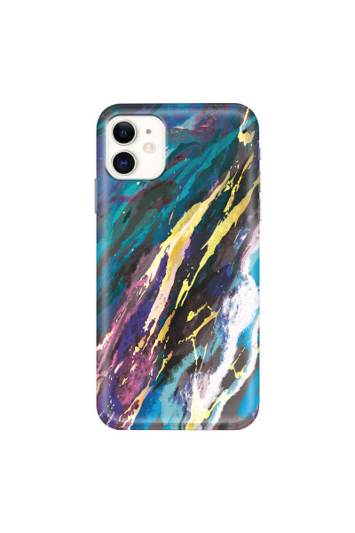 APPLE - iPhone 11 - Soft Clear Case - Marble Bahama Blue