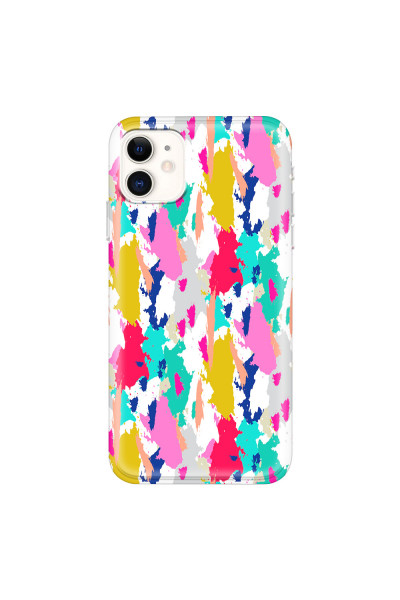 APPLE - iPhone 11 - Soft Clear Case - Paint Strokes