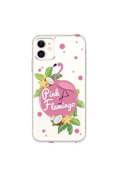 APPLE - iPhone 11 - Soft Clear Case - Pink Flamingo