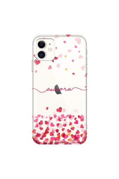 APPLE - iPhone 11 - Soft Clear Case - Scattered Hearts