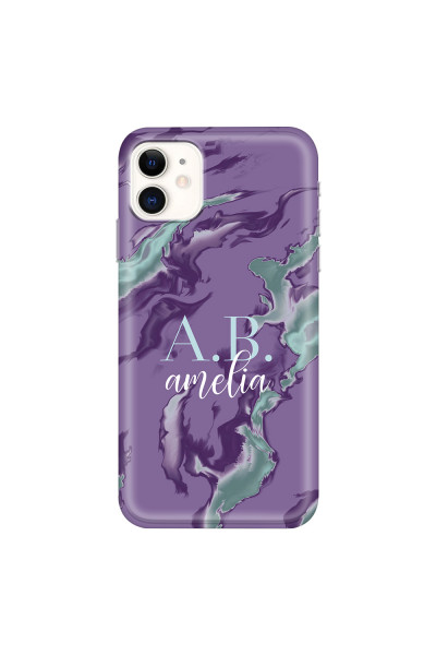 APPLE - iPhone 11 - Soft Clear Case - Streamflow Violet Ocean