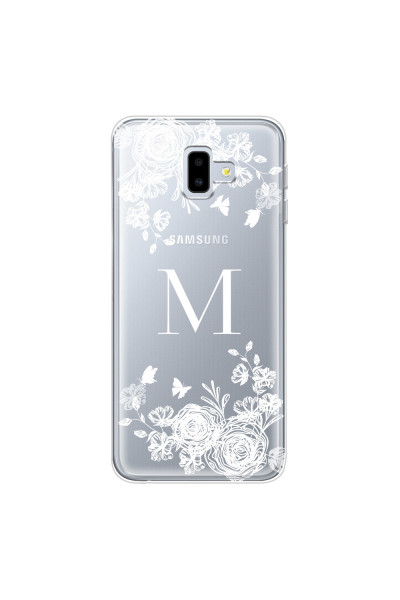SAMSUNG - Galaxy J6 Plus 2018 - Soft Clear Case - White Lace Monogram