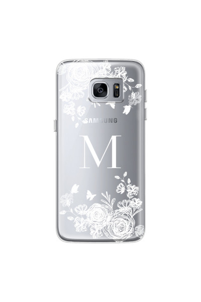 SAMSUNG - Galaxy S7 Edge - Soft Clear Case - White Lace Monogram