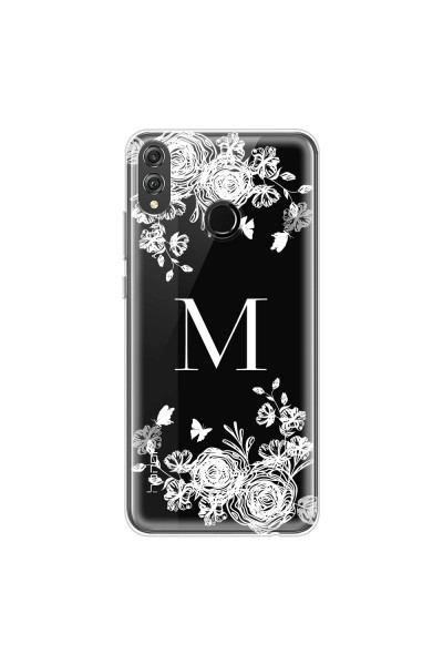 HONOR - Honor 8X - Soft Clear Case - White Lace Monogram