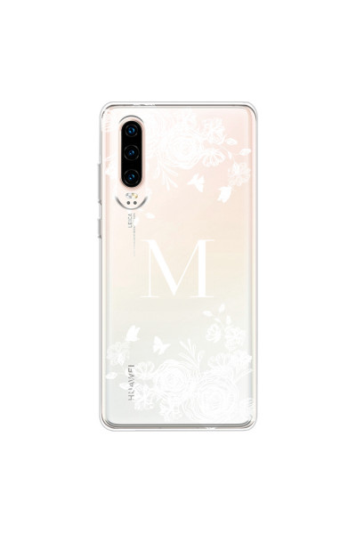 HUAWEI - P30 - Soft Clear Case - White Lace Monogram