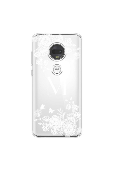 MOTOROLA by LENOVO - Moto G7 - Soft Clear Case - White Lace Monogram