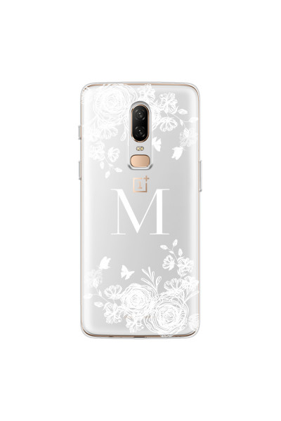 ONEPLUS - OnePlus 6 - Soft Clear Case - White Lace Monogram