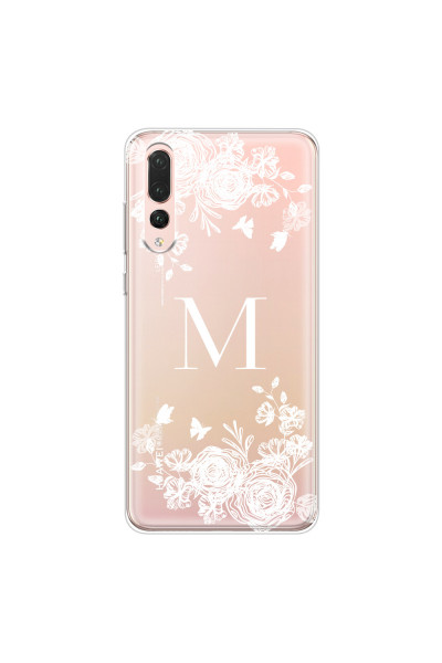 HUAWEI - P20 Pro - Soft Clear Case - White Lace Monogram