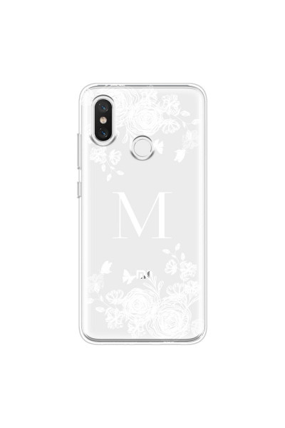 XIAOMI - Mi 8 - Soft Clear Case - White Lace Monogram