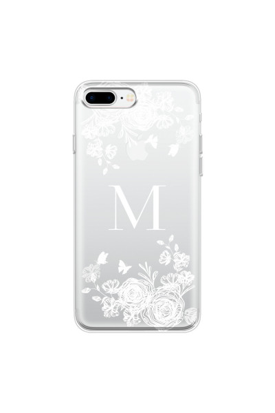 APPLE - iPhone 7 Plus - Soft Clear Case - White Lace Monogram