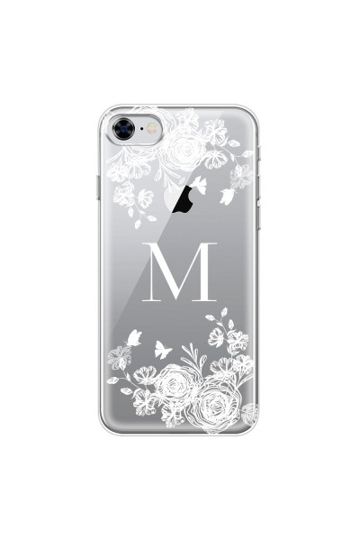 APPLE - iPhone 8 - Soft Clear Case - White Lace Monogram
