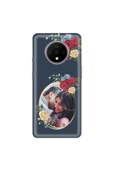ONEPLUS - OnePlus 7T - Soft Clear Case - Blue Floral Mirror Photo