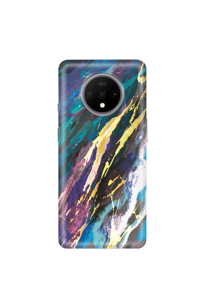 ONEPLUS - OnePlus 7T - Soft Clear Case - Marble Bahama Blue