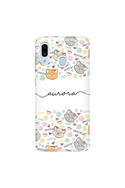 SAMSUNG - Galaxy A20 / A30 - Soft Clear Case - Cute Kitten Pattern