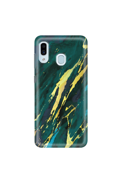 SAMSUNG - Galaxy A20 / A30 - Soft Clear Case - Marble Emerald Green