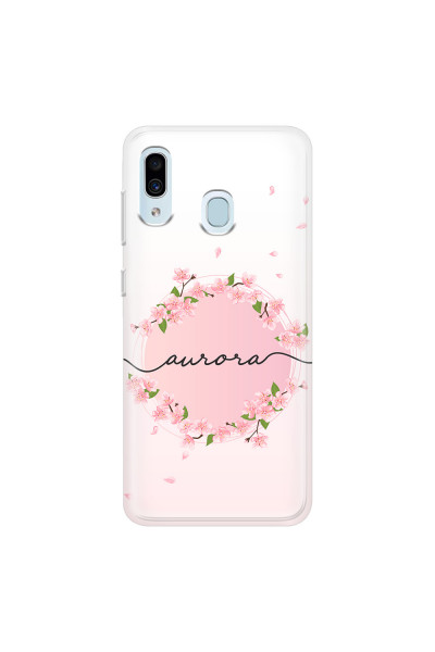 SAMSUNG - Galaxy A20 / A30 - Soft Clear Case - Sakura Handwritten Circle