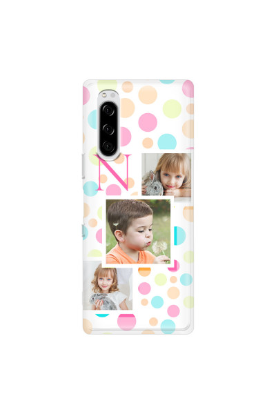 SONY - Sony Xperia 5 - Soft Clear Case - Cute Dots Initial