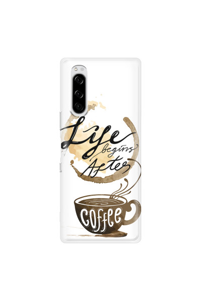 SONY - Sony Xperia 5 - Soft Clear Case - Life begins after coffee