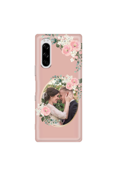 SONY - Sony Xperia 5 - Soft Clear Case - Pink Floral Mirror Photo