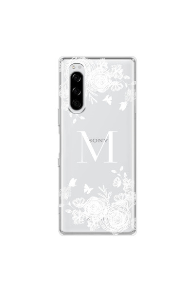 SONY - Sony Xperia 5 - Soft Clear Case - White Lace Monogram