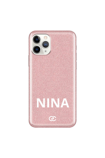 APPLE - iPhone 11 Pro - Soft Clear Case - Glitter Name Pink
