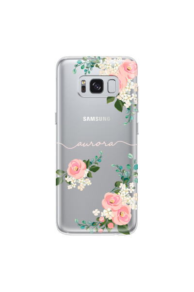SAMSUNG - Galaxy S8 - Soft Clear Case - Pink Floral Handwritten Light